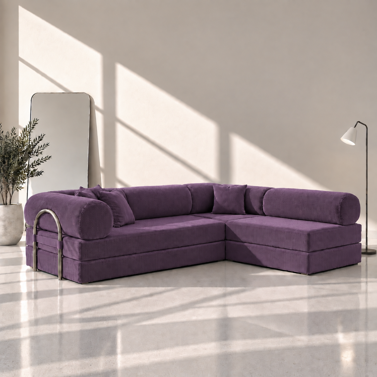 Canapé d’angle Ouvert - Violet