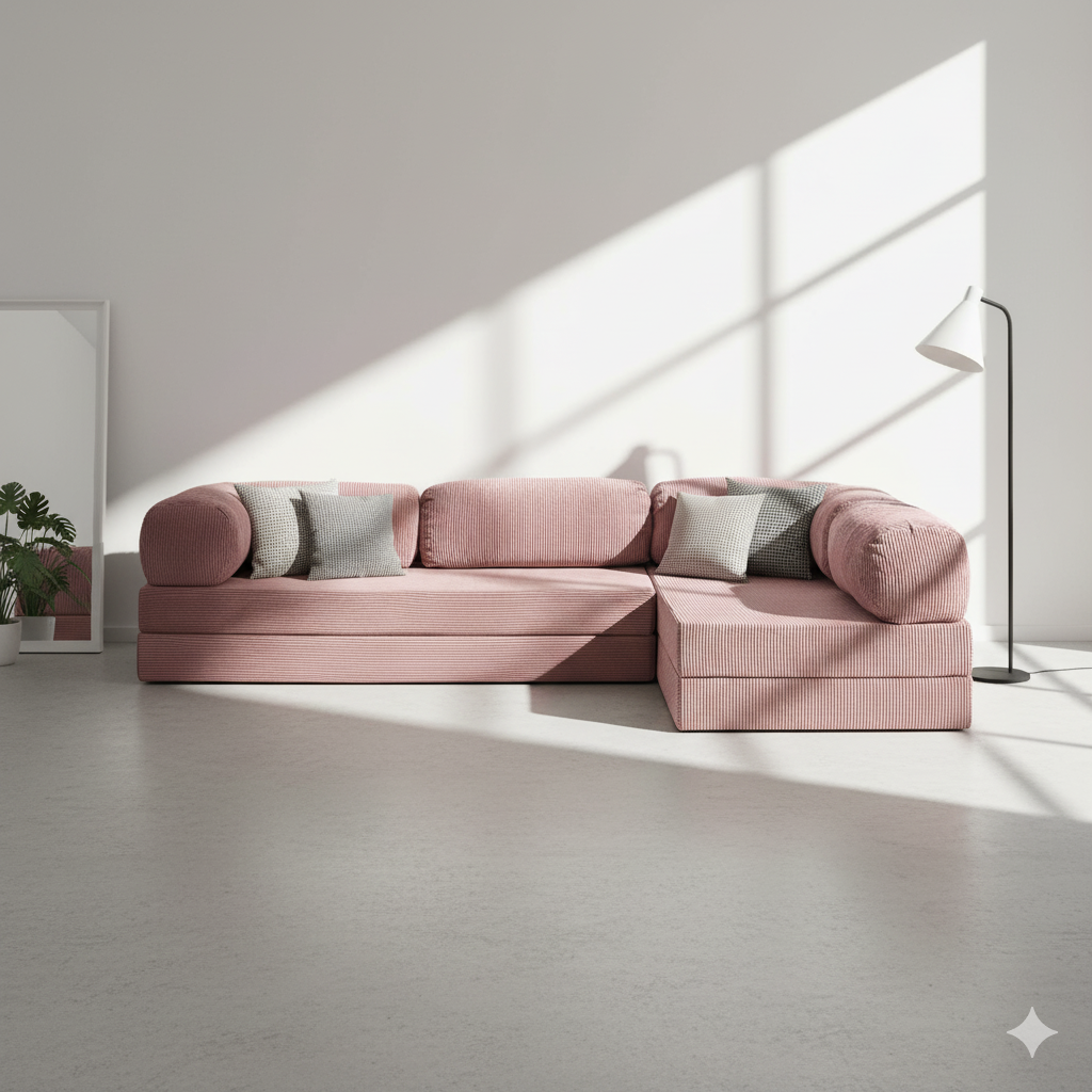 Canapé d’angle Ouvert - Blush Rose