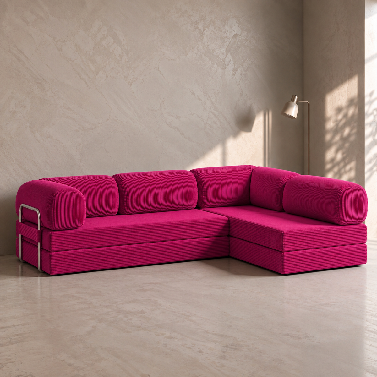 Canapé d’angle Ouvert - Fuchsia