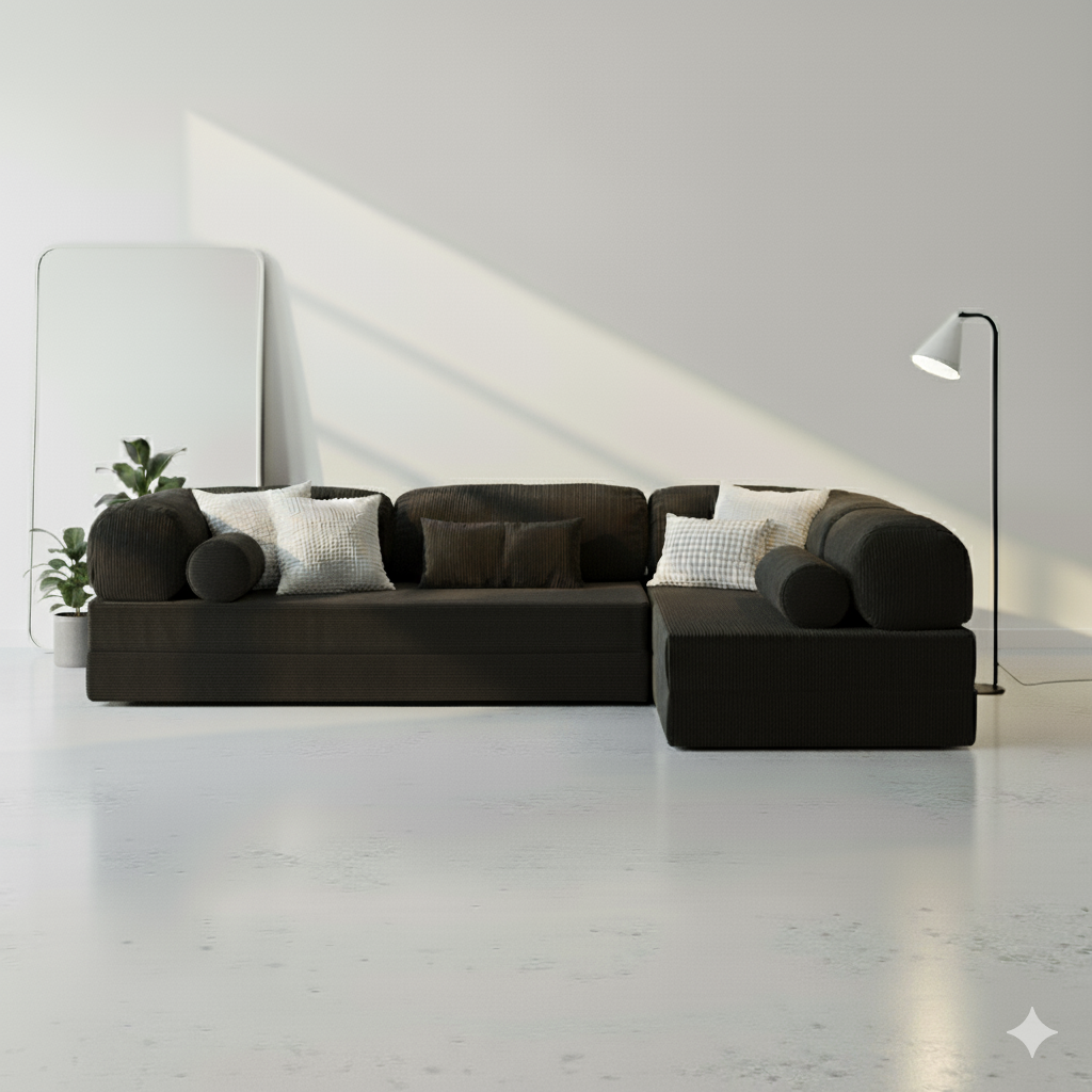Canapé d’angle Ouvert - Noir