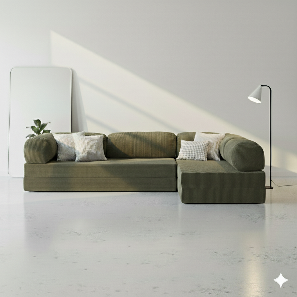 Canapé d’angle Ouvert - Vert