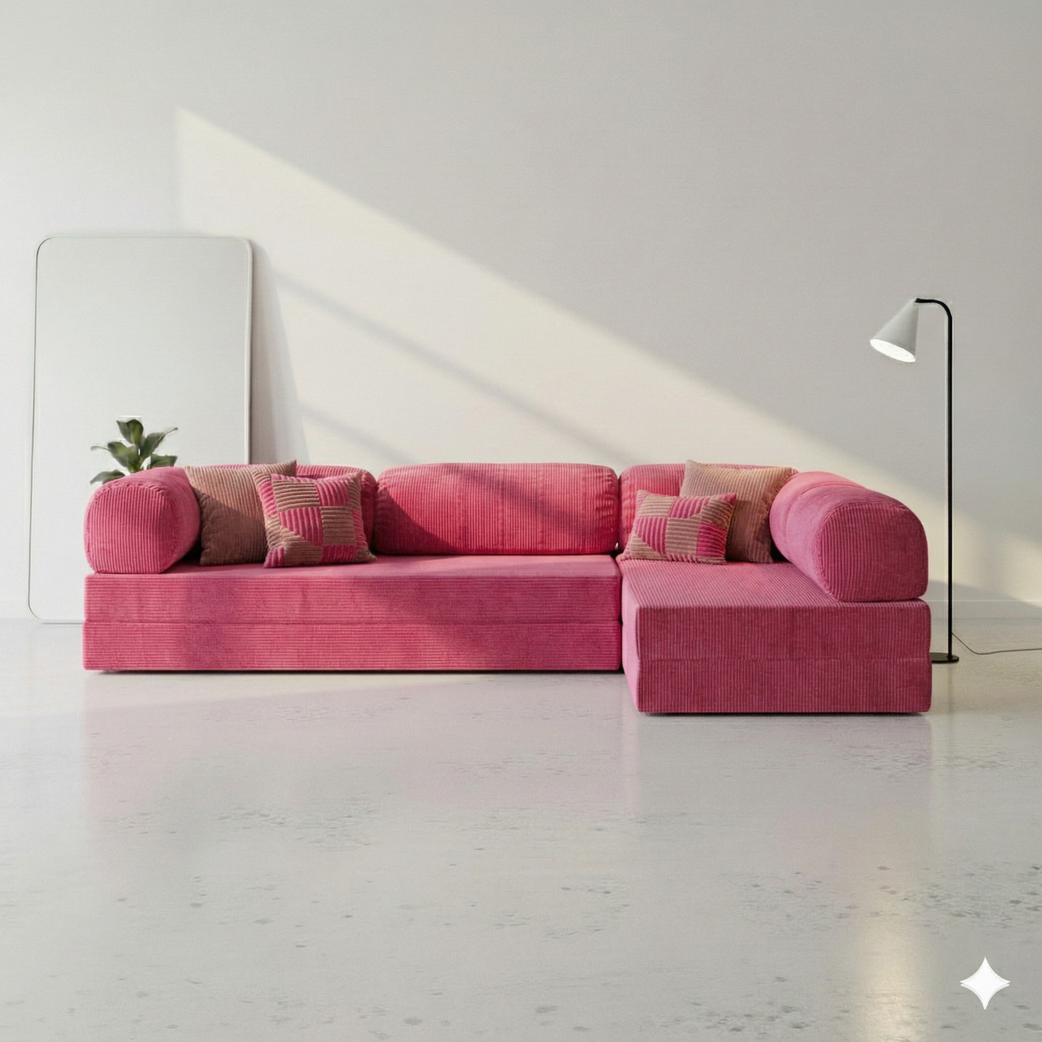 Canapé d’angle Ouvert - Fuchsia